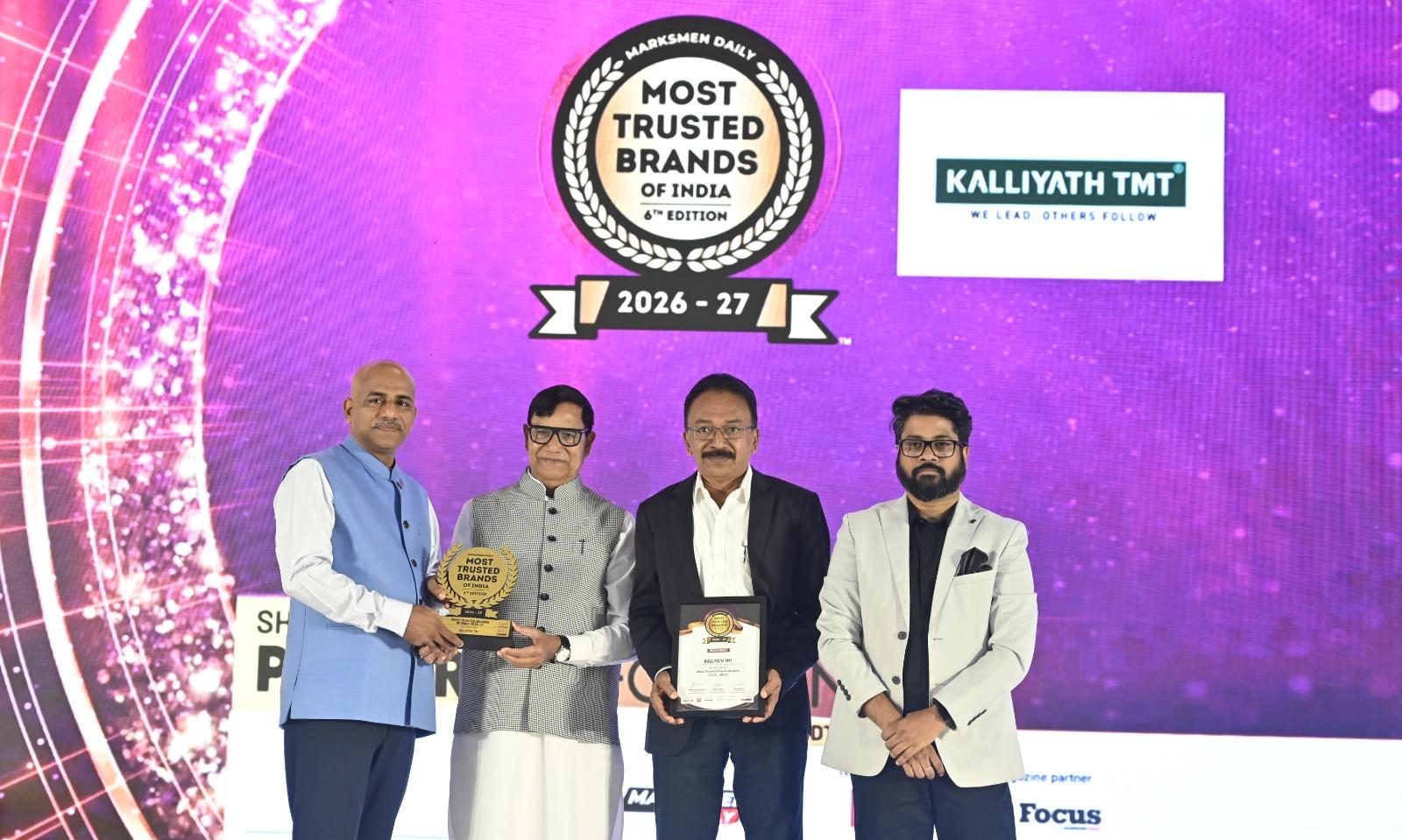 Kalliyath TMT earns Most Trusted Brands of India 2026-27 recognition