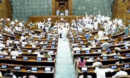 Lok Sabha adjourned again after seven minutes of proceedings amid Opposition sloganeering Lok Sabha adjourned again after seven minutes of proceedings amid Opposition sloganeering