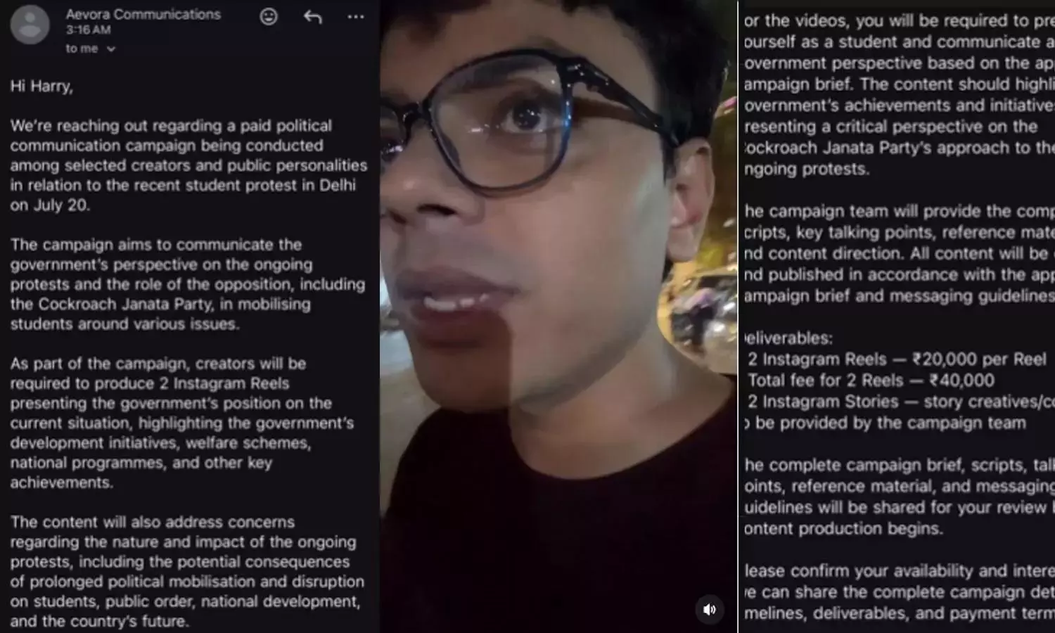 Content creator claims he was offered money to back government in NEET row Content creator claims he was offered money to back government in NEET row