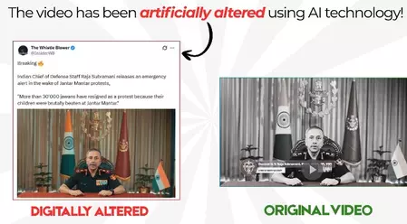 Govt debunks fake AI video linking CDS to Jantar Mantar protests Govt debunks fake AI video linking CDS to Jantar Mantar protests