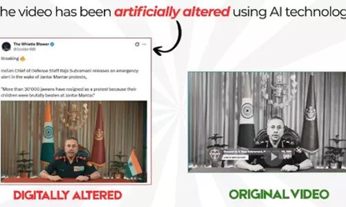 Govt debunks fake AI video linking CDS to Jantar Mantar protests Govt debunks fake AI video linking CDS to Jantar Mantar protests