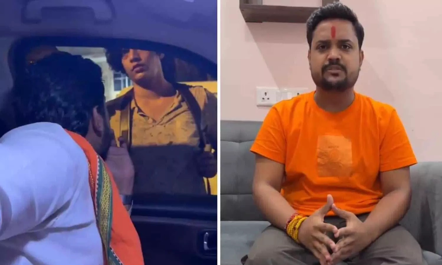 Video: Hindutva leader assaults CJP student protesters, forces apology Video: Hindutva leader assaults CJP student protesters, forces apology