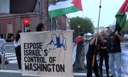 Pro-Palestinian protesters block Netanyahu motorcade during Washington visit