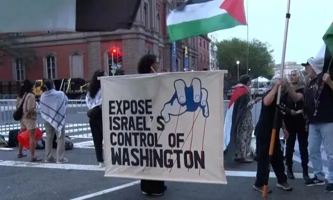 Demonstrators trail Netanyahu across DC during Trump talks Demonstrators trail Netanyahu across DC during Trump talks