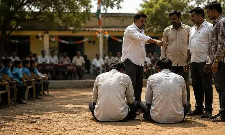 Shocking: Dalit men abused, made to sit on ground on Independence Day Shocking: Dalit men abused, made to sit on ground on Independence Day