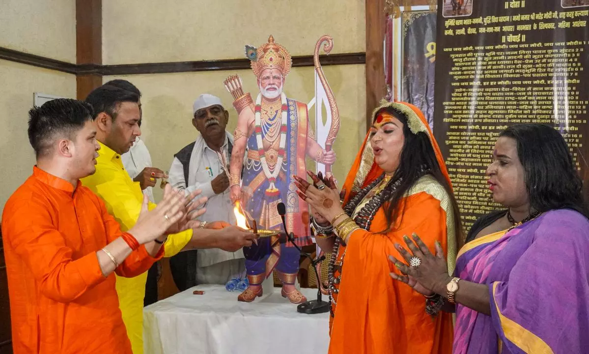 Ceremony deifying PM Modi as Rama interrupted at Delhi Press Club Ceremony deifying PM Modi as Rama interrupted at Delhi Press Club