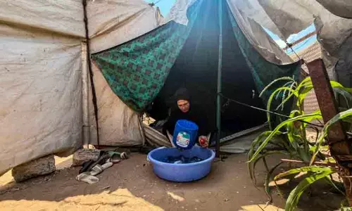 A toilet of our own a luxury: pained voice from tend-bound Gaza A toilet of our own a luxury: pained voice from tend-bound Gaza