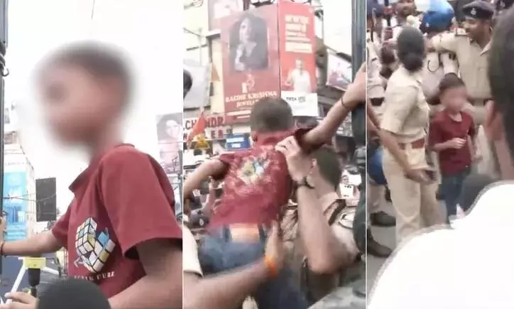 Bihar Police briefly detain 6-year-old from protest who questioned police excesses Bihar Police briefly detain 6-year-old from protest who questioned police excesses