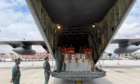 Fifth Indian aircraft reaches Kathmandu with rescue team and medicines for flood-hit Nepal Fifth Indian aircraft reaches Kathmandu with rescue team and medicines for flood-hit Nepal