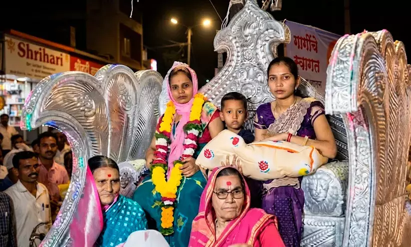 Maha family welcomes 1st girl child in 200 yrs; celebration! Maha family welcomes 1st girl child in 200 yrs; celebration!
