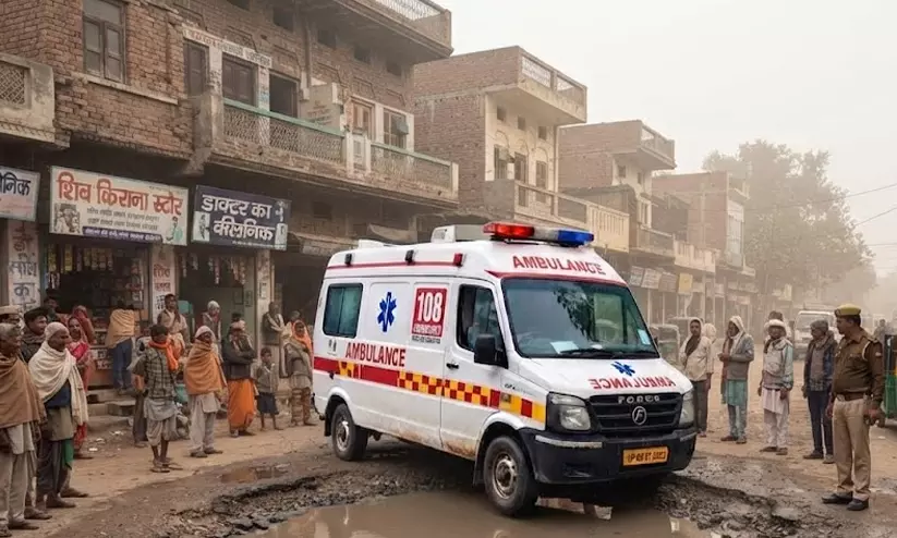 Uttar Pradesh: newborn dies after ambulance gets stuck on broken road Uttar Pradesh: newborn dies after ambulance gets stuck on broken road