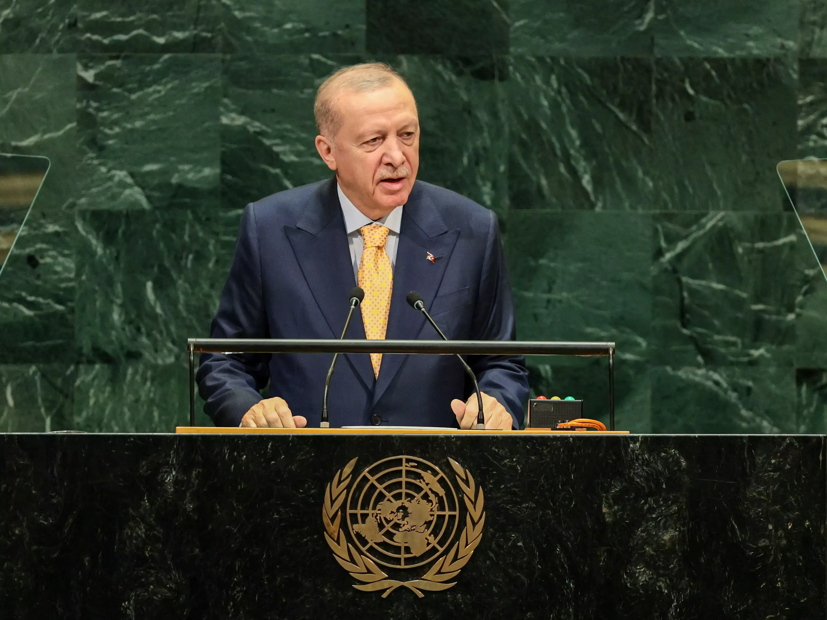 Erdogan again raises Kashmir issue during UNGA address Erdogan again raises Kashmir issue during UNGA address