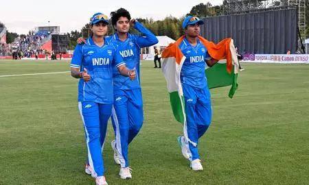 Sree Charani sets record rating in ICC Women’s T20I bowling rankings Sree Charani sets record rating in ICC Women’s T20I bowling rankings