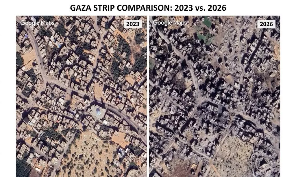 Gaza in ruins: New Google Maps show devastation of Israeli bombardment on civilians Gaza in ruins: New Google Maps show devastation of Israeli bombardment on civilians