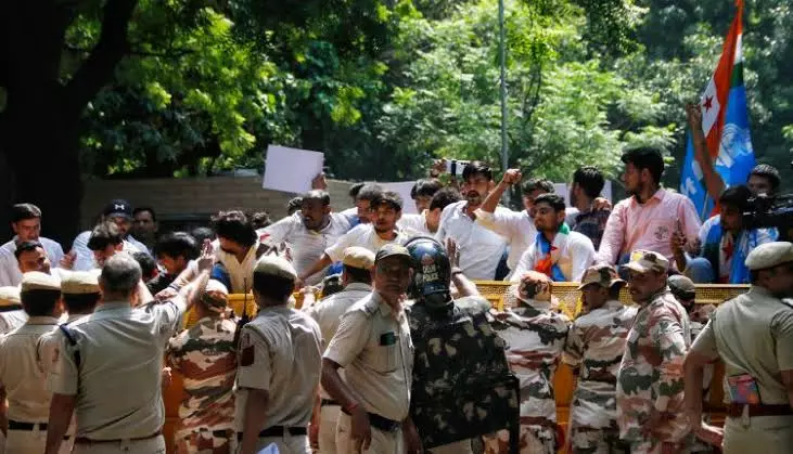 Delhi Police denies protest permission as section 163 continues in New Delhi Delhi Police denies protest permission as section 163 continues in New Delhi