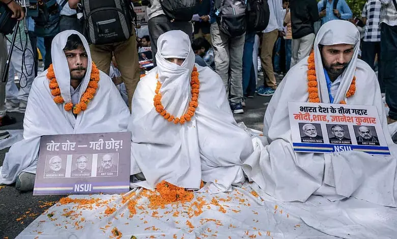 Several NSUI members detained during protest seeking CEC’s removal Several NSUI members detained during protest seeking CEC’s removal