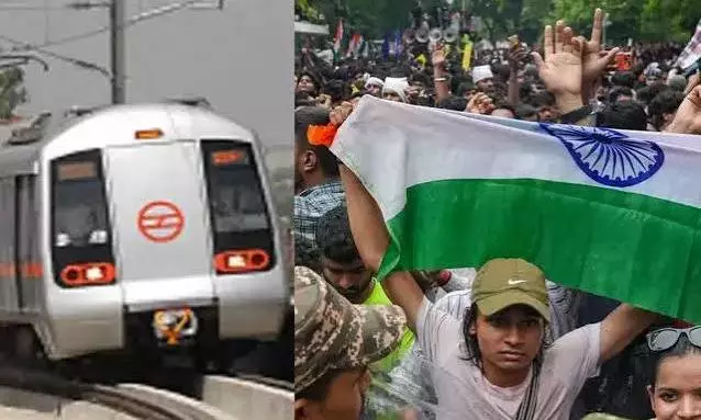 delhi metro, cjp protest delhi metro, cjp protest